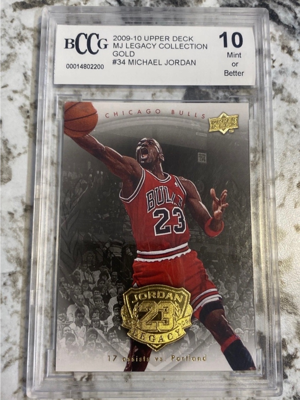 Michael Jordan #34 Gold Legacy Basketball Card:  BECKETT 10